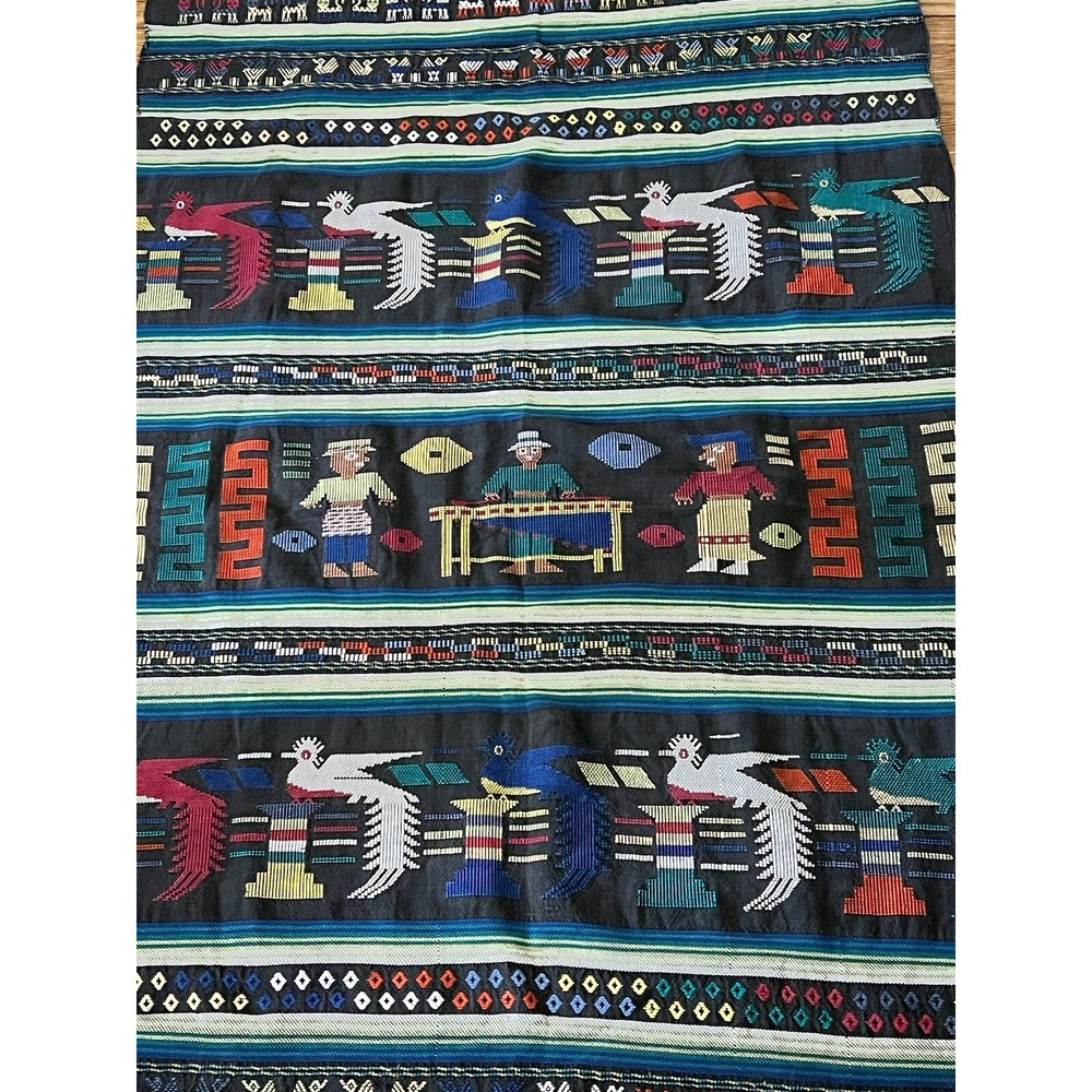 Peruvian Woven Tapestry Wall Hanging/ Beautiful Boho Style Handcrafted Textile‎ - Picture 3 of 3